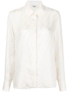 Fendi White Silk Pattern Shirt In White
