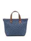Fendi Denim Effect Ff Jacquard Small Shopping Bag