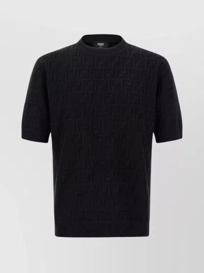 FENDI FF SHORT SLEEVE CREW NECK SWEATER