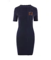 Fendi Signature Logo Midi-dress In Black