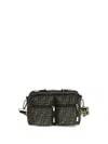 Fendi Mini Camera Case In Superlight Ff Zucca Technical Fabric With Adjustable Strap In Brown