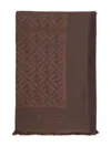 Fendi Ff Silk And Wool Shawl Accessories In Brown