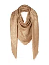 Fendi Ff Silk And Wool Scarf In Gold