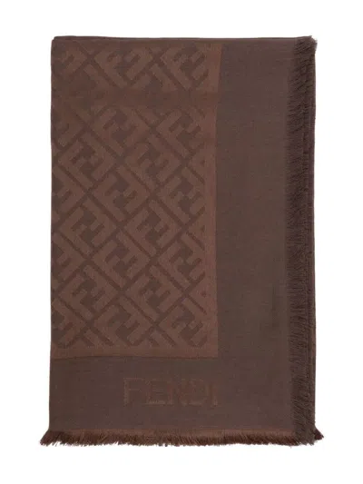 FENDI FENDI FF SILK AND WOOL SHAWL ACCESSORIES