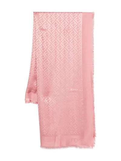 Fendi Ff Silk And Wool Shawl Accessories In Purple