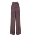 Fendi Pantaloni Ff Crepe Satin In Black