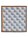 Fendi Silk Foulard With Contrast Border And Geometric Pattern