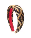 Fendi Ff Silk Headband In Brown