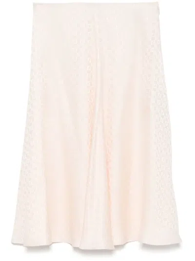 Fendi Light Pink Silk Skirt In Neutral