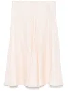 Fendi Ff Silk Midi Skirt In Pink
