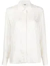 Fendi Ff Silk Oversized Shirt Clothing In White