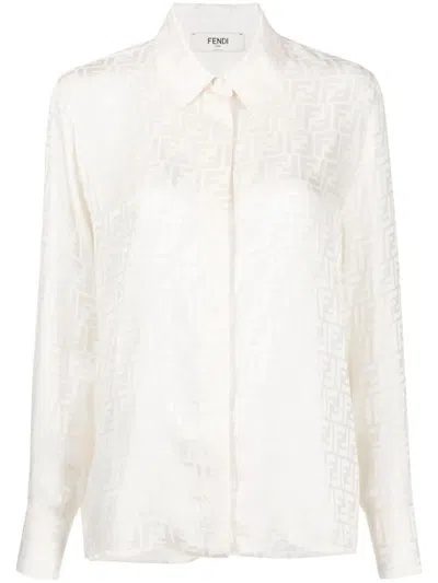FENDI FENDI FF SILK OVERSIZED SHIRT CLOTHING