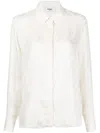 Fendi Ff Silk Oversized Shirt Clothing In White