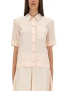 Fendi Jacquard Silk Shirt With Ff Chess Motif In White