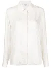 Fendi Women Ff Silk Shirt In White