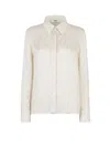 Fendi Ff Silk Oversized Shirt Clothing In White
