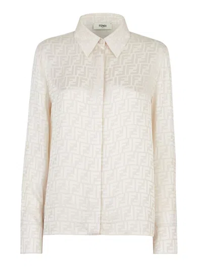Fendi Silk Mini Shirt For Women In Multi