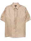 Fendi Off White Printed Satin Shirt In Neutrals