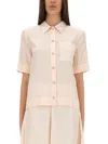 Fendi Ff Pattern Silk Shirt In Pink