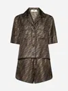 FENDI FF SILK SHIRT + SHORTS PAJAMAS SET