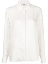 Fendi Women Ff Silk Shirt In White