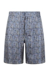 Fendi Short Trousers In Blue Ff Silk In Blue