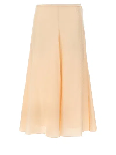 Fendi Light Pink Silk Skirt In Neutral