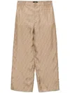 Fendi Ff Silk Trousers In Neutrals