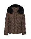Fendi Ff Jacquard Ski Jacket In Brown