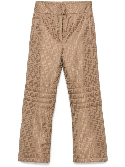 Fendi Ff Ski Trousers In Beige
