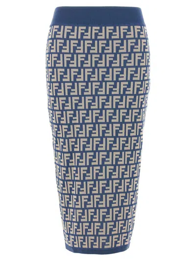 Fendi Ff Skirt In Blue