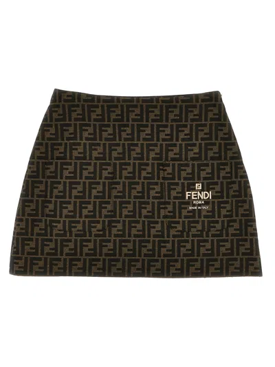 Fendi Kids' Ff Skirt In Zucca