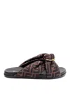 Fendi Feel Slides With Double-band And D-ring Buckle In Black