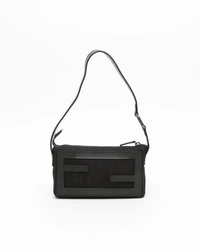 Fendi Ff Small Hobo Bag In Black