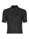 Fendi Black Wool Polo Shirt In Black