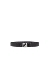 Fendi Men's Squared Ff Reversible Belt In Black