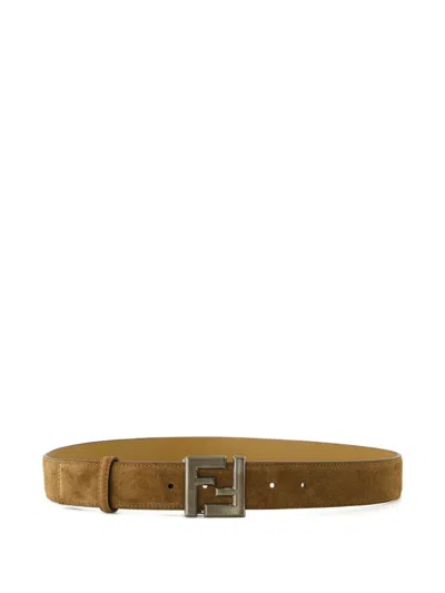 Fendi Ff Square-buckle Belt In Brown