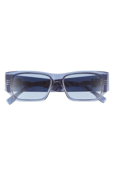 Fendi Ff Squared 54mm Rectangular Sunglasses In Blue