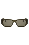 Fendi Ff Squared 54mm Rectangular Sunglasses In Shiny Dark Green/green