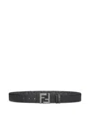 Fendi Ff Squared Belt In Black
