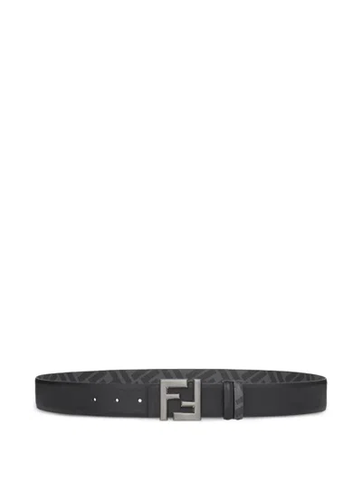 Fendi Ff Squared Belt In Black