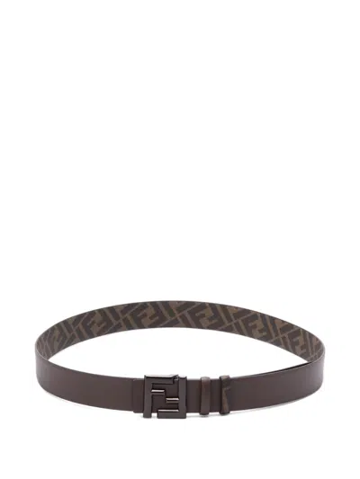 Fendi Ff Squared Belt In Brown
