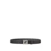 Fendi Squared Ff Leather Belt In Black