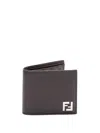 Fendi Ff Squared Bi-fold Wallet In Brown