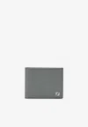 Fendi Light Grey Squared Ff Bi-fold Wallet In Gray