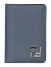 Fendi Ff Squared Card Holder In Blue