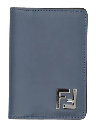 Fendi Ff Squared Card Holder In Neutral