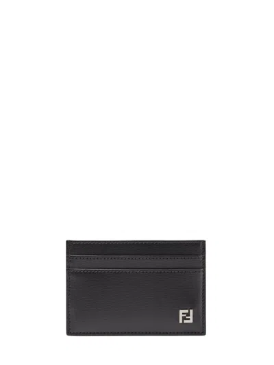 Fendi Ff Squared Card Holder In Black