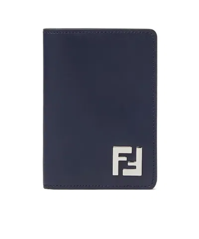 Fendi Ff Squared Card Holder In Blue