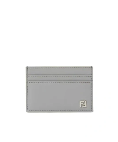 Fendi Ff Squared Card Holder In Gray